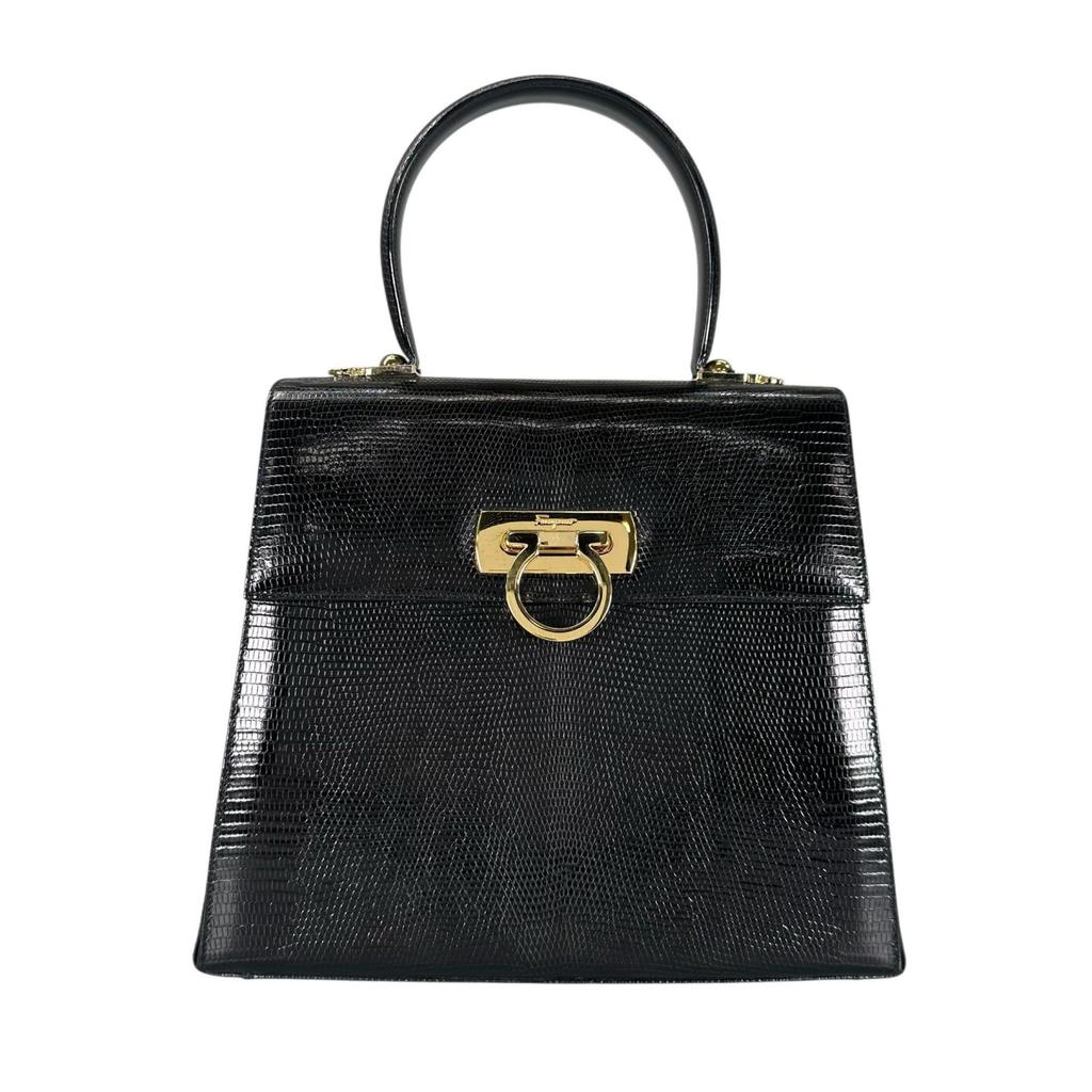 Salvatore Ferragamo Handbag black Women 2wayShoulder Bag used