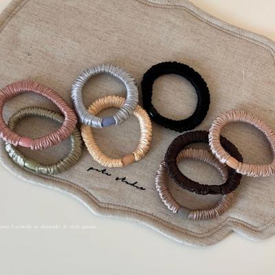 Koreański Bezszwowy Jedwabny Gumka do Włosów - Jednokolorowa Elastyczna Scrunchie/Akcesorium do Włosów