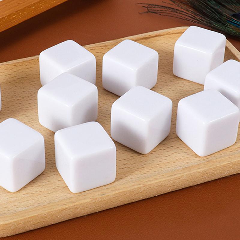 6/10pcs Blank Six Sided Dice Acrylic White Table Games for Board Games Party Gathering Leisure And Entertainment Props TMZ