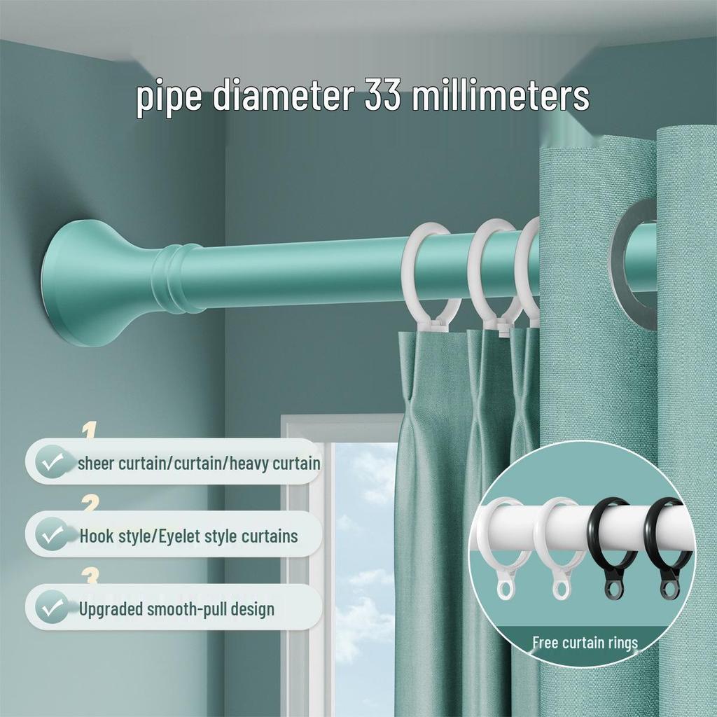 Römische Bohrfreie Teleskop-Gardinen- & Wäschetrocknungsstange mit Einzelhalterung
