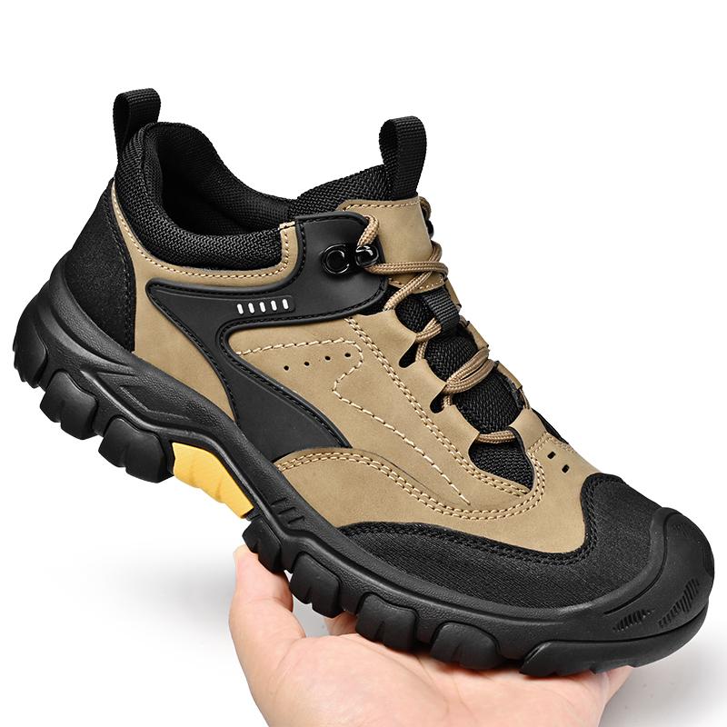 Luxury Brand Outdoor Trekking Leather Shoe Men Soft Waterproof Hiking Climbing Shoe Shoes Quality Leather Hunting Tactical Shoes