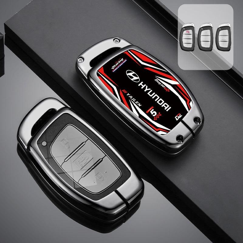 Zinc Alloy Car Key Case Cover For Hyundai Verna Sonata Elantra Tucson Auto Creta I10 I20 Santa Fe2016 2017 2018 Auto Accessories HH51