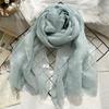 Women Light And Breathable Scarf Pure Linen Solid Scarf Neckwear Unisex Children Spring Autumn Winter Female Foulard Wrap