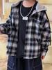Boy's Spring & Autumn Plaid Hooded Long-Sleeve Shirt Jacket
