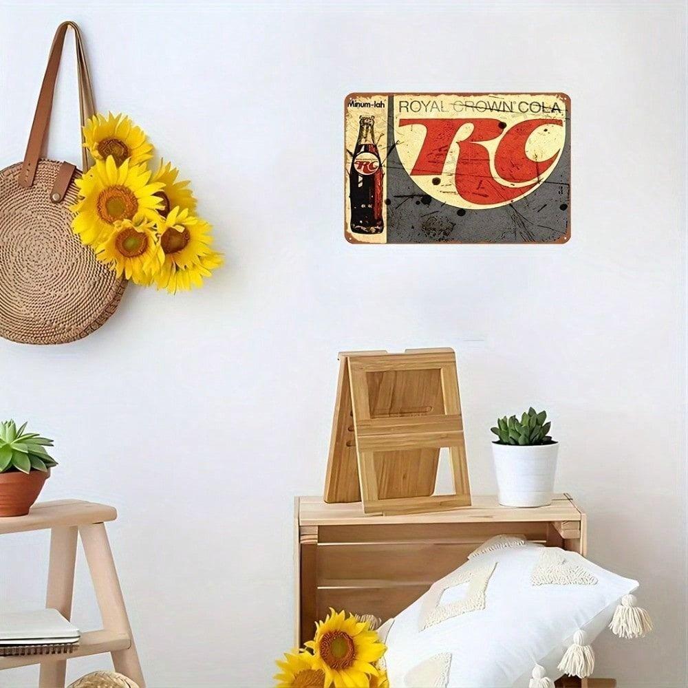 Vintage Crown Cola Metal Sign Tin Poster 8x12 Inch Bar Wall Art