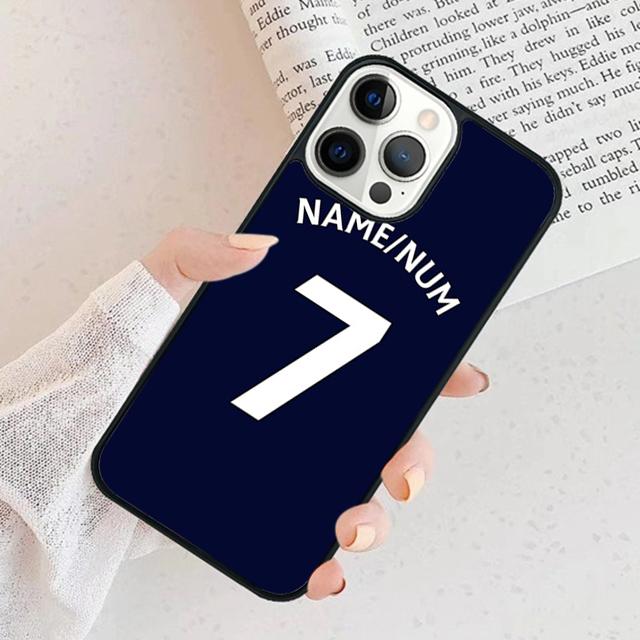 Personalised Football Name Number Phone Case Cover For iPhone 17 Air 15 16e 11 13 14 Pro Max 12 Plus Max Fundas