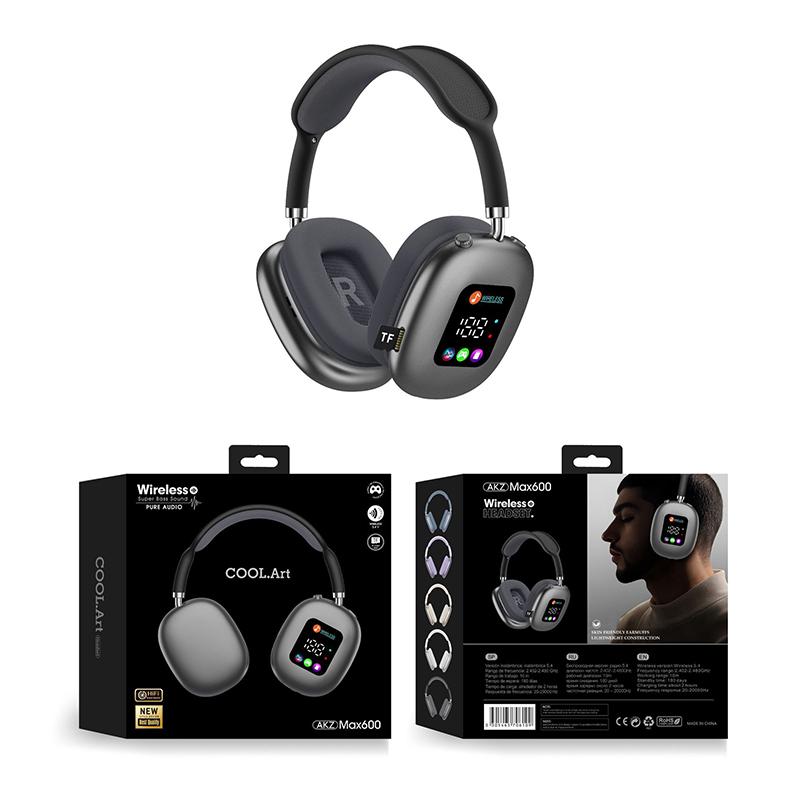 

Беспроводные наушники с цифровым дисплеем, поддержка воспроизведения с TF-карты, шумоподавление, Hi-Fi стерео, Bluetooth 5.4, гарнитура, безболезненное ношение чёрный