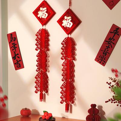 2026 Year Of The Horse Spring Festival Firecracker Pendant Chinese New Year Lucky Character Pendant Home Store Decoration Gift