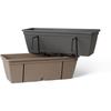 Kit jardinière avec crochet en métal, réserve d'eau et écarteur pour les écoulements - GARDEN ID Smart - Taupe 50 cm