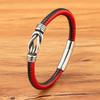 Modisches geflochtenes Retro-Armband aus Edelstahl mit Schnalle, schwarz, schlicht, lässig, Lederseil, Paarschmuck, passendes Herren-Lederarmband