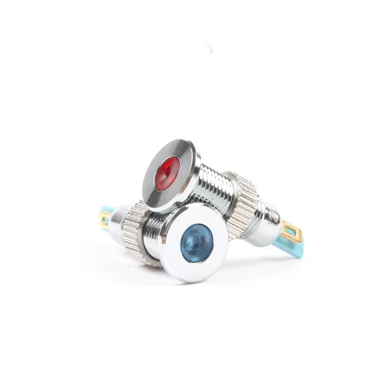 LED metal indicator light signal hole 10MM highlight work waterproof power supply lamp 12V24V220V modification