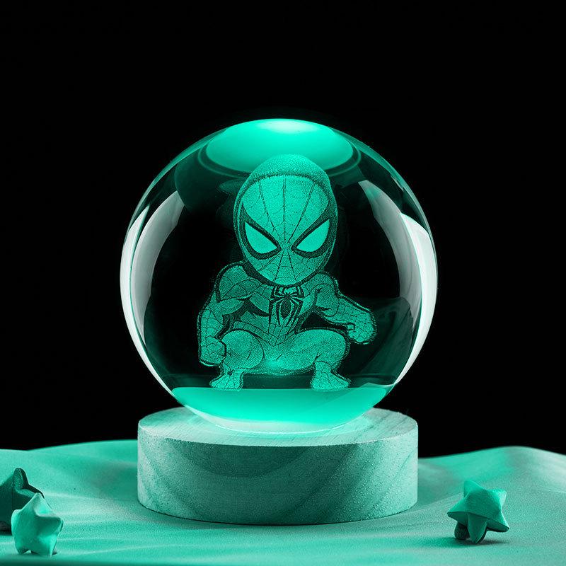 Spider-Man Crystal Ball Ornament - Creative Gift for Couples