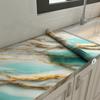 Marble oil resistant 40cm kitchen sticker self-adhesive waterproof cabinet stove top wallpaper desktop bathroom decoration