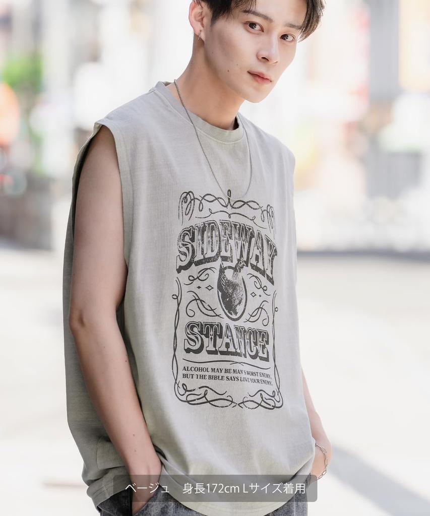 [VERBESSERT] [SIDEWAYSTANCE] Label Pigment Ärmelloses T-Shirt