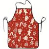 1pc Gingerbread Cookie Print Apron with Adjustable Waistband - Durable Polyester Bib Suitable for Kitchen Cooking,, Gardening, Christmas & Halloween -