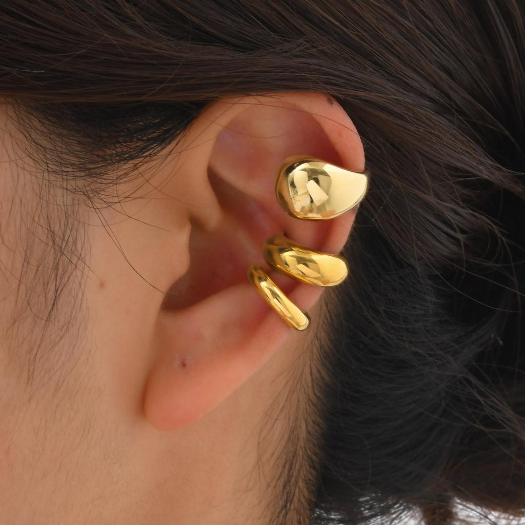 Unique Fake Piercing C-shaped Ear Bone Clip for Women Girl,Water Drop Cartilage Ear Clip,Stainless Steel Ear Cuff Jewellery Gift