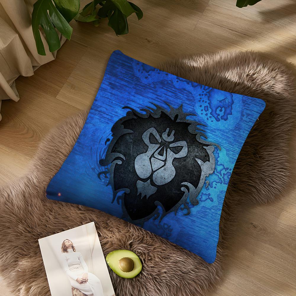 Warcrafts of World W-WOW Game Pillow Case Living Room Accent Couch Back Support Square Lounge Restful Nap Companion