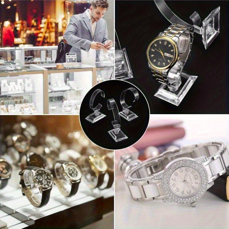 12/20pcs Watch Display Stand Holder Clear Plastic Round Transparent Bracelet Stand Multipurpose Tabletop Watch Jewelry Organizer