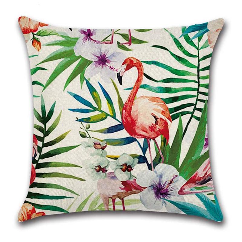 Tropical Plant Square Pillowcase Car Sofa Office Chair Pillowcase Simple Home Decoration Accessories