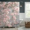 Pink Cherry Blossom Shower Curtain Hanging Flowers Spring Art Elegant Bathroom Decor Waterproof Printed Bath Curtain Home