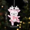 Cute Cartoon Deer Owl Christmas Ornaments, Glitter Xmas Tree Hanging Decorations, Animal Figurine Pendant for Holiday Party Home