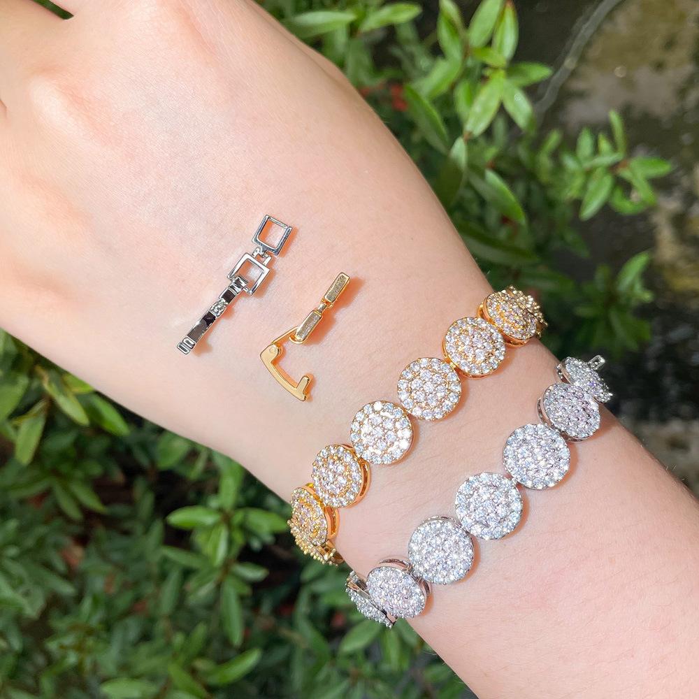 Full Diamond Round Zircon Bracelet Exquisite Jewelry Adjustable With Extended Buckle Bridal Jewelry