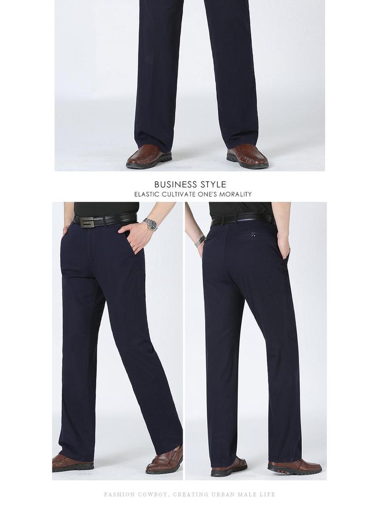 2024 Herren Leichte Baumwoll Freizeithose - Atmungsaktiv, Lockeres gerades Bein, Business Casual