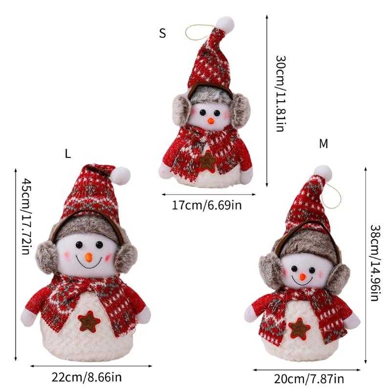 Festival Cotton Snowman Plush Toy Easy Assembly Christmas Decors For Living Room Bedroom Holiday Gift for Family