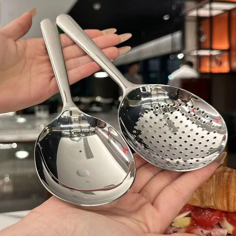 Durable Stainless Steel Non-stick Rice Spoon Easy to Clean Comfortable Rice Spoon Colander Rice Shovel for Household