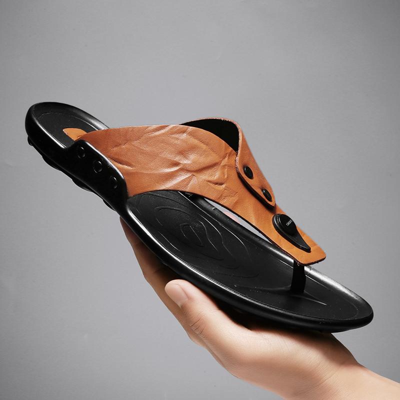 Fashion Men's Black Brown slippers Comfortable and breathable Flat bottom styles Leisure Summer Hot selling Trendy Youth Flat New
