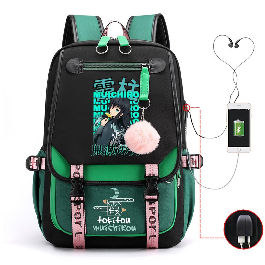 Anime Peripheral Backpack College Wind Junior High School Student High School Student with USB Multifunctional Student School Bag