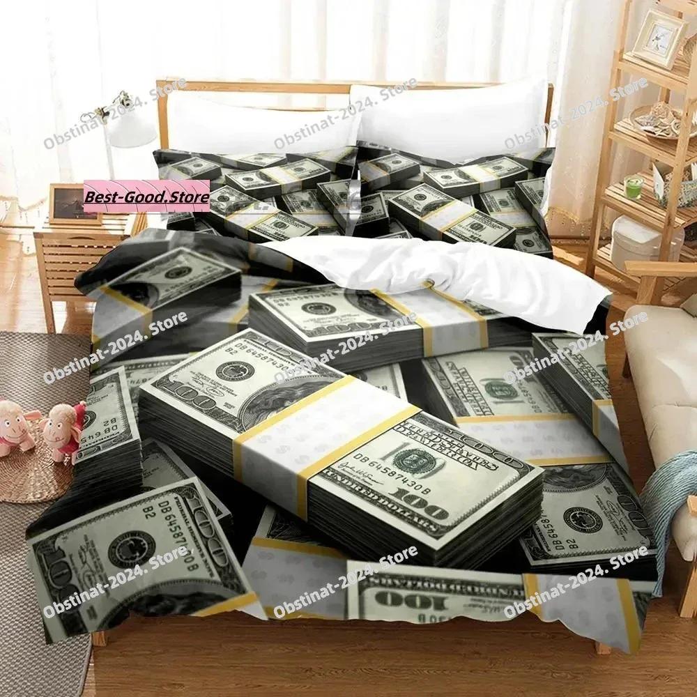Dolar Beding Set Single Twin Ful Quen King-Sized Dimensionsd Dimensions Bed Linen Set Aldult Kid Bedrom Duvetcover Sets 3D Print Money bed shet set
