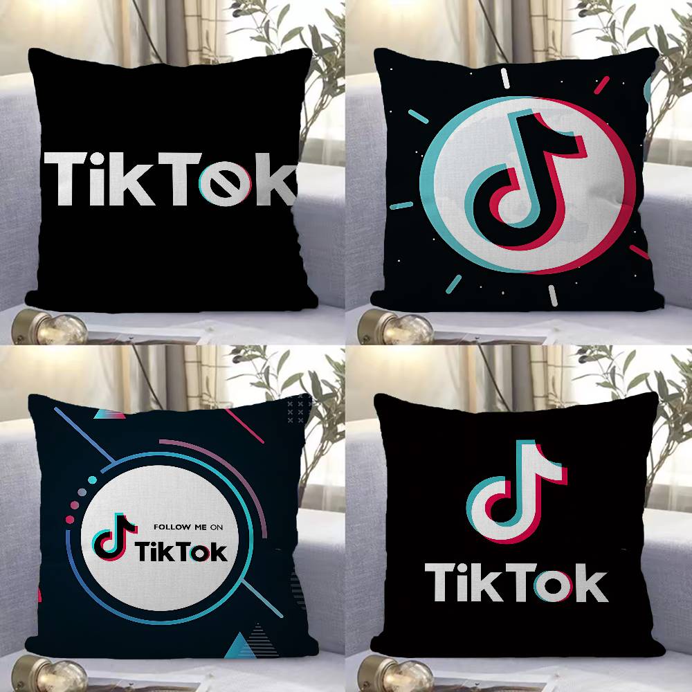 T-TikToks Logo Pillow Anime Pillow Sofa Bed Head Pillow Cover Cushion Cover 45x45 Cm Fashion
