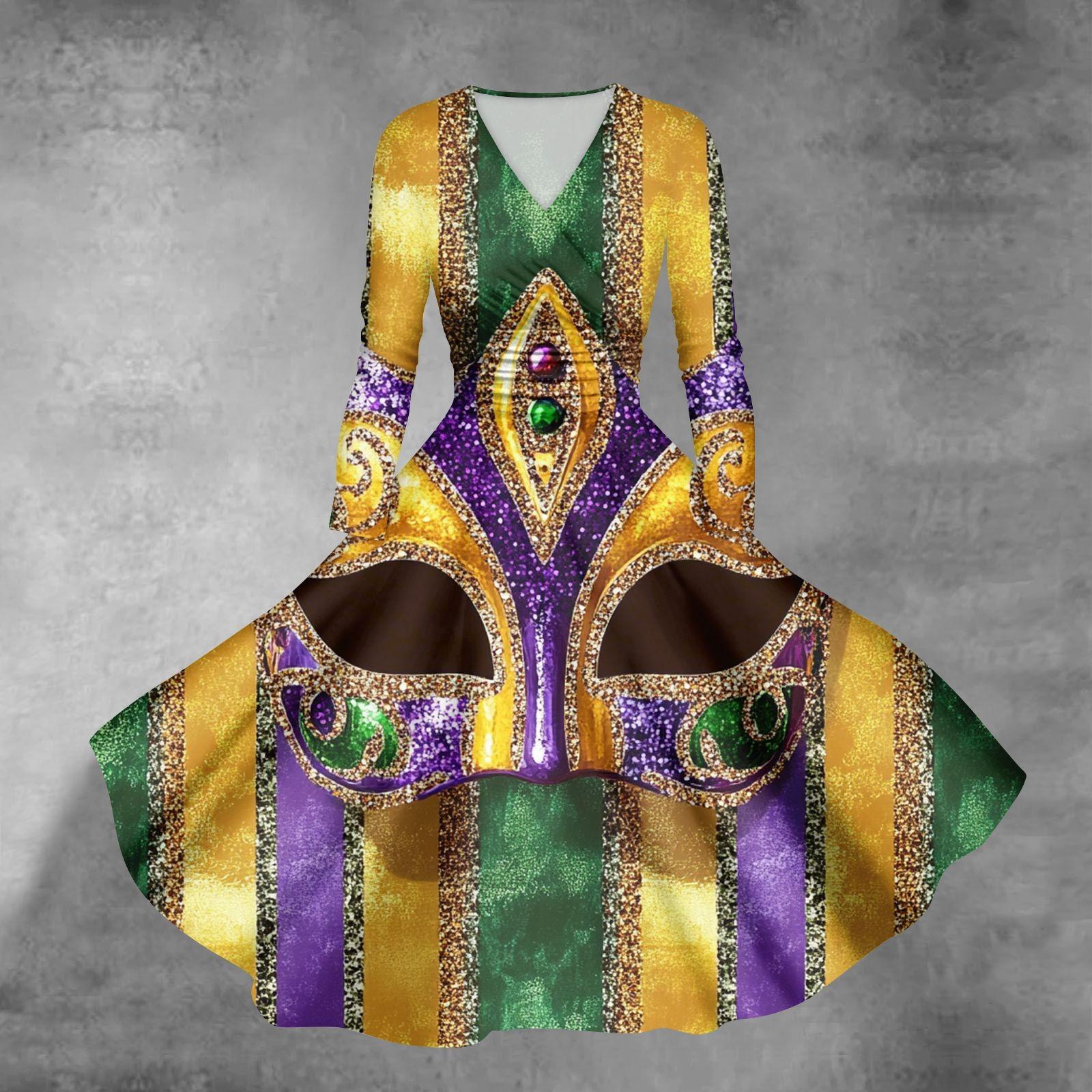 

Женское повседневное модное карнавальное платье с длинным рукавом и V-образным вырезом, сексуальное платье с карманами XL жёлтый