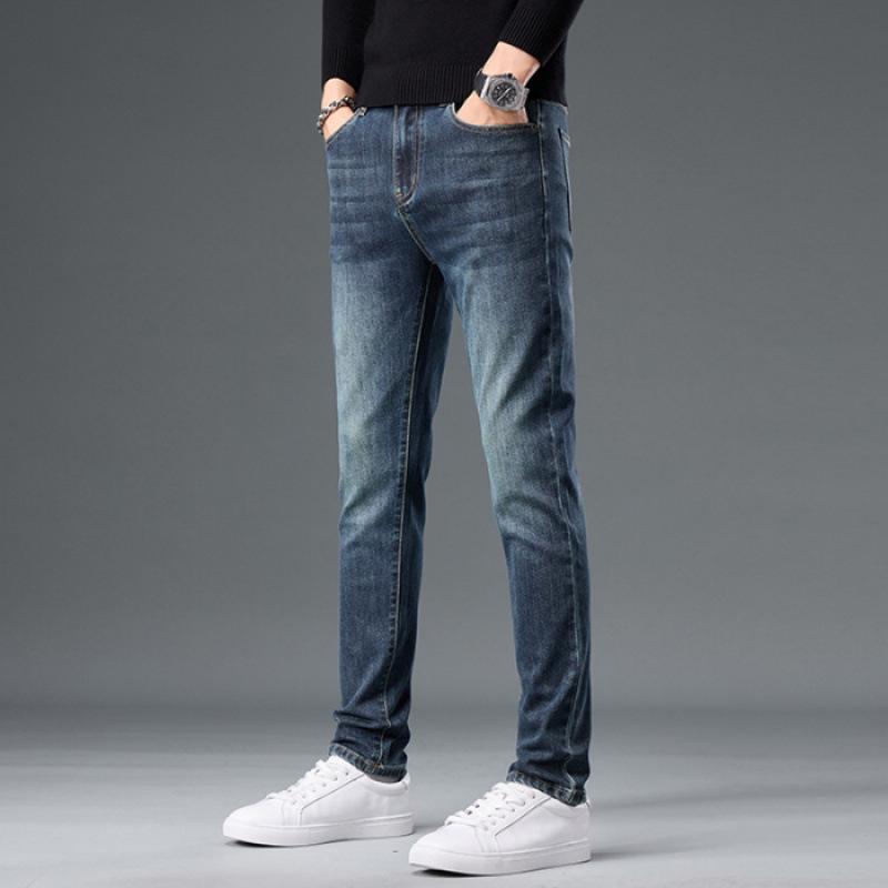 JYL Spring and Autumn New Retro Jeans Men's Narrow Elastic Pants
