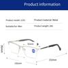 Men's Half-frame Business Reading Glasses Anti-blue Light Anti-fatigue Metal Frame Presbyopia Glasses +1.0 To +4.0