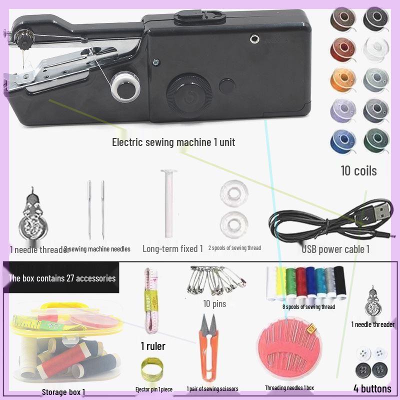 Deutsche Importierte Tragbare Handheld Elektrische Nähmaschine - Multifunktionale Mini für DIY und Dicke Stoffe