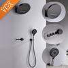 VGX Digital Shower System Concealed Shower Set Bathroom Temperature Display Shower System Rainlfall Bathroom Showers Brass Black