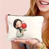 Unique Canvas Makeup Bags Zipper Closure Cute Girl Pattern Girls Cosmetic Pouch Large Capacity Storage Handbag Girls