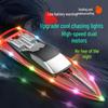 2.4G Dual Motor High-Speed Remote Control Speedboat with Lights for Kids