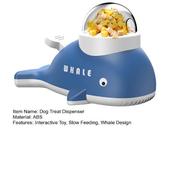 Interactive Dog Treat Dispenser Cats Puzzle Feeder Whale Design Fun Slow Feeding Pet Treat