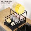 Kitchen Dish Drying Rack 2-Tier Plate Storage Rack Pot Lid Drainer Organizer Stand Heavy Duty Utensil Holder for Apartment