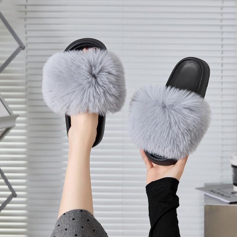 Strand Fritid Revlignende Pelsaktige Utendørs Tøfler