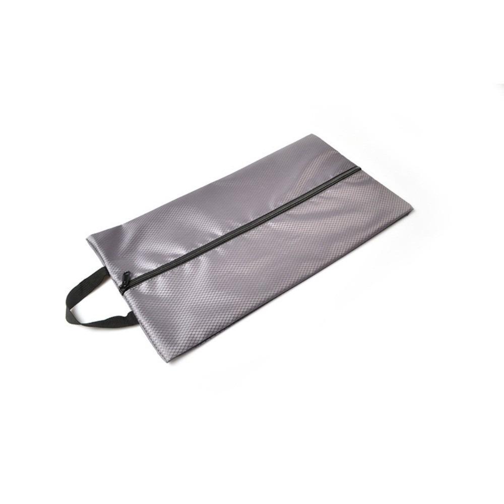 Portable Hand-Held Shoe Carrier Bag Lightweight Oxford Cloth Shoe Storage Bag with Zipper Waterproof Golf Shoe Bag серый