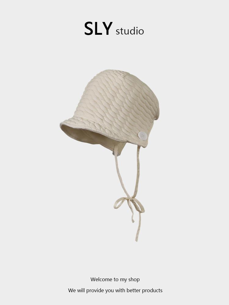 Cute Loli Hat Women's Autumn and Winter Trendy Pullover Bucket Hat Casual Versatile Cold Ear Protection Hat