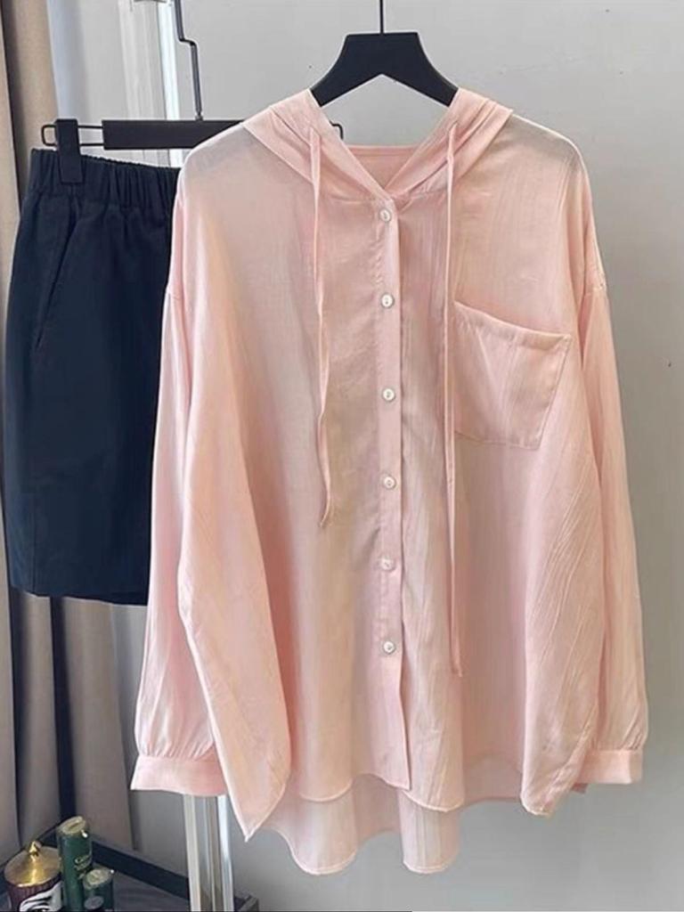 Oversized Hooded Shirt