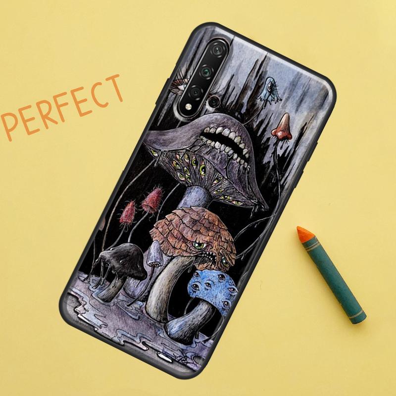Seltsame Trippy Pilz Hülle für Huawei Nova 10 9 SE 5T Y90 Y70 Y60 Y61 Nova 3i 7i 8i 11i P20 P40 P30 Lite P60 Pro