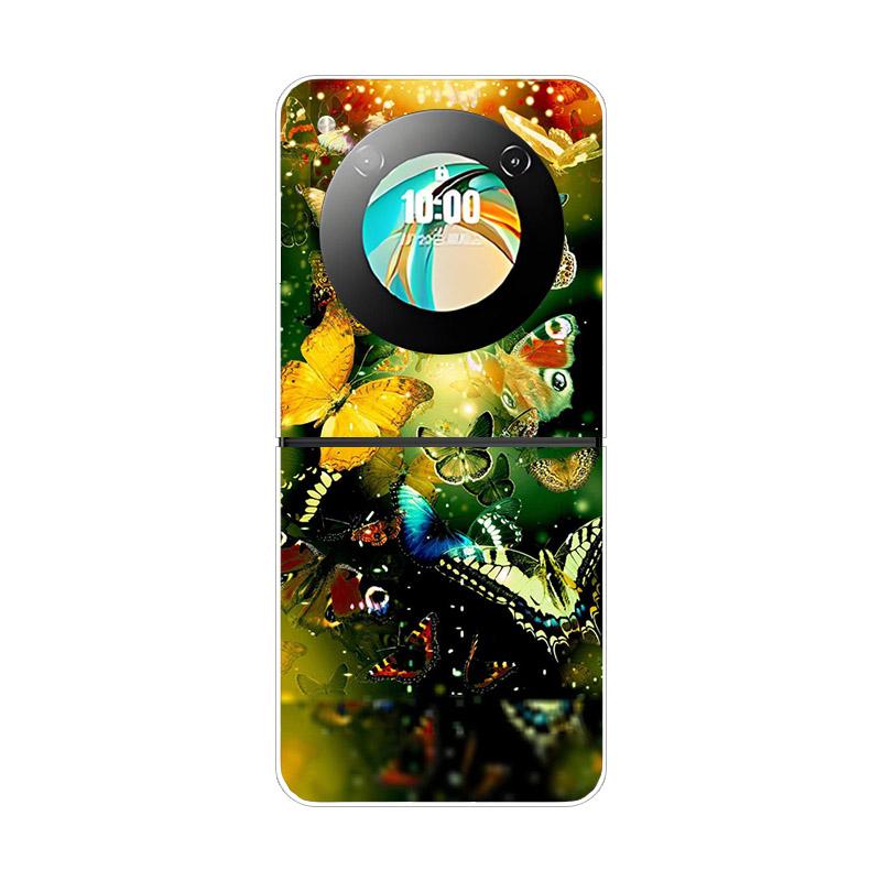 Etui na ZTE Nubia Flip NX724J Modne Malowane Przezroczyste Twarde PC Składane Na ZTE Libero Flip 5G A304ZT Przezroczyste Etui na Telefon Funda
