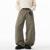 Mens 100 Cotton Spliced Loose Straight Cut Casual Long Pants