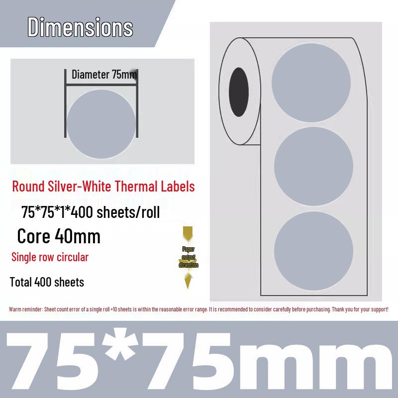 Silver Thermal Adhesive Printable Food Label